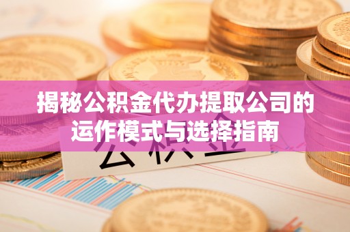 吉水揭秘公积金代办提取公司的运作模式与选择指南