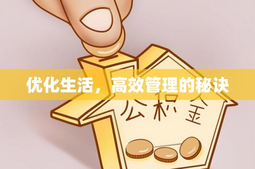 吉水优化生活，高效管理的秘诀